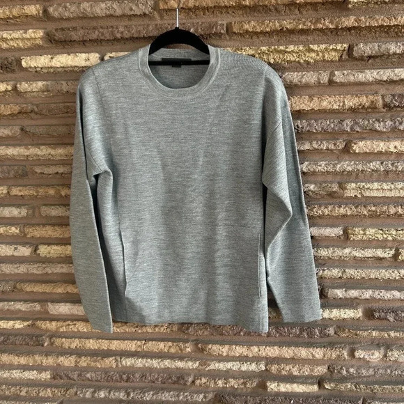 Alexander Wang Gray Merino Wool Silk Blend Sweater Slip Pockets Size Small - Picture 1 of 5